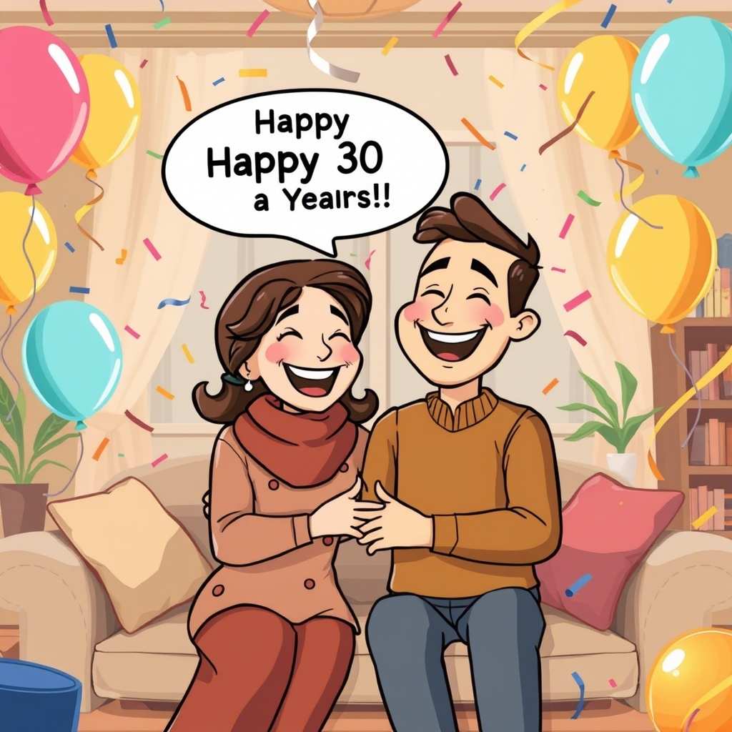 Funny 30th Anniversary Wishes to Make Them Smile