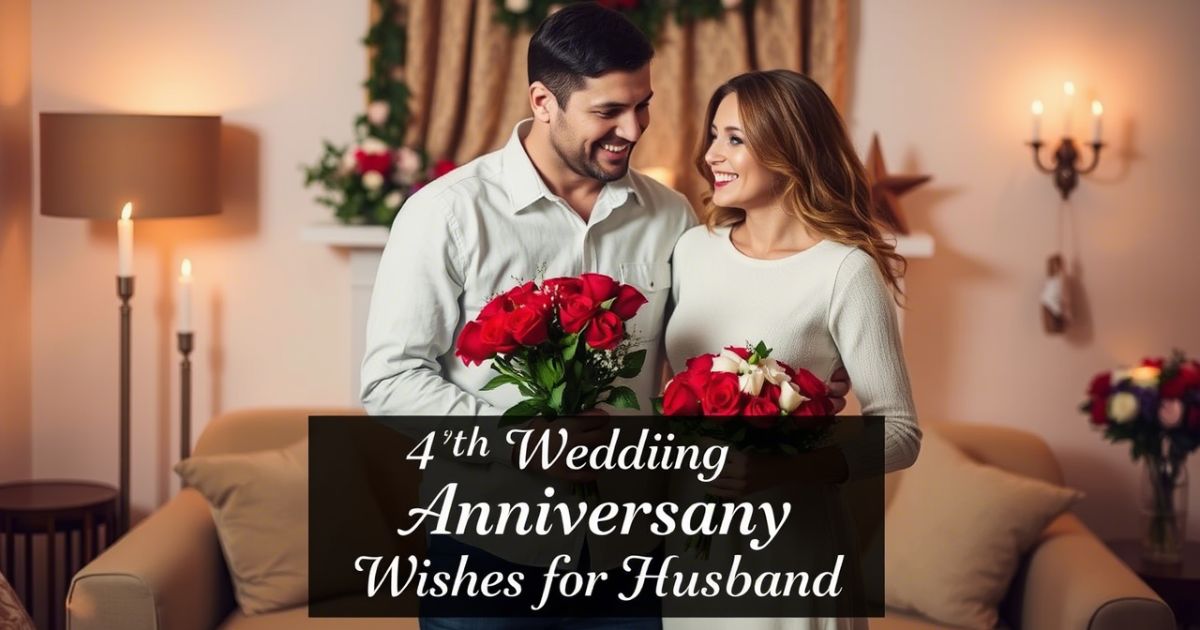 Romantic 4th Wedding Anniversary Wishes for Husband
