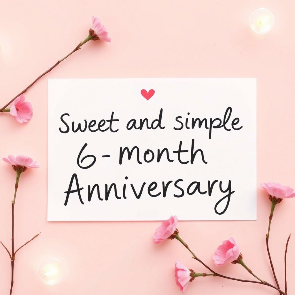 Sweet and Simple 6 Month Anniversary Notes
