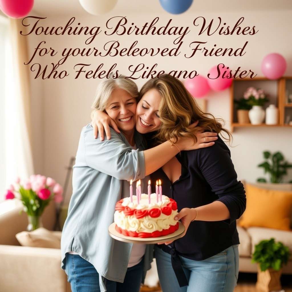 Touching Birthday Wishes for Your Beloved Friend Who Feels Like a Sister