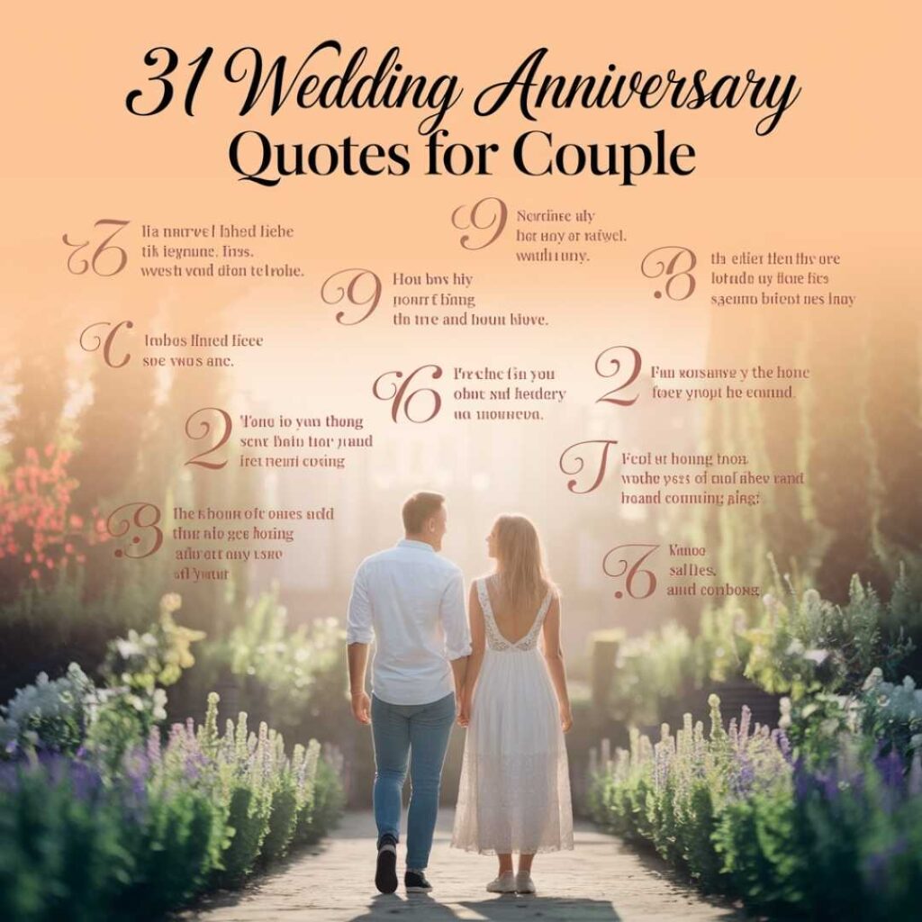 31 Wedding Anniversary Quotes for Couple